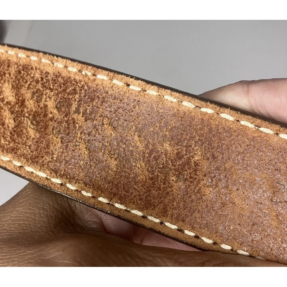 Vtg Torel 565 Top Grain Cowhide Belt Sz 39 Brown Tooled Leather Belt Texas
